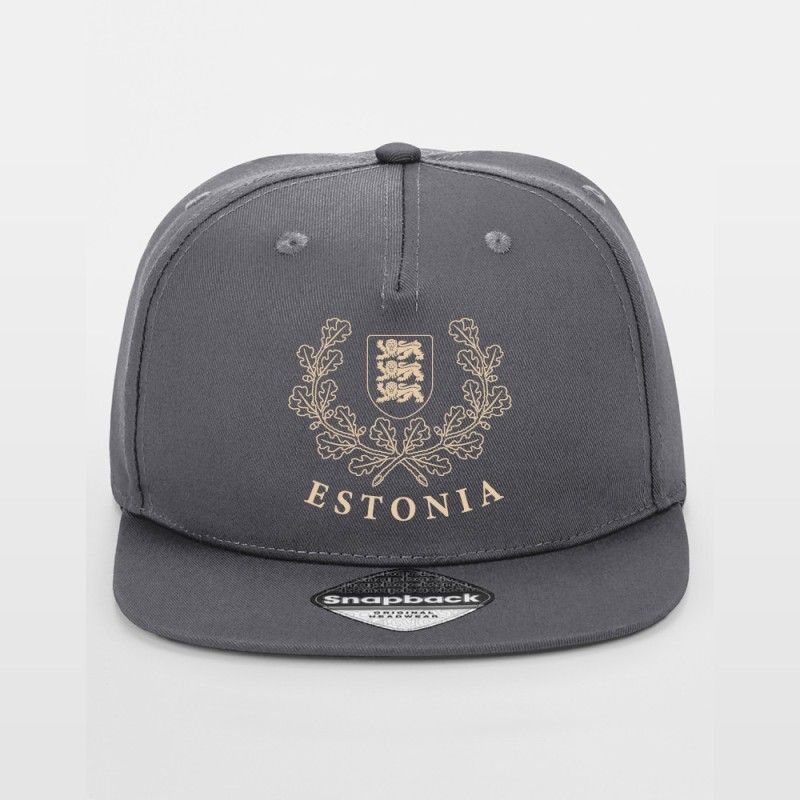 Hall rappercap nokamüts kuldse ESTONIA vapi ja tammelehtedega