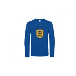 Sinine Suur Eesti vapp-vimpel pikkade varrukatega t-särk