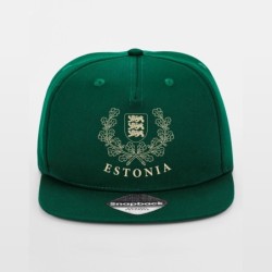 Roheline rappercap nokamüts kuldse ESTONIA vapi ja tammelehtedega