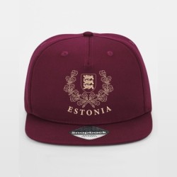Bordoopunane rappercap nokamüts kuldse ESTONIA vapi ja tammelehtedega