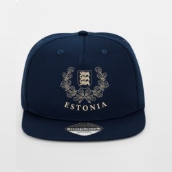Tumeinine rappercap nokamüts kuldse ESTONIA vapi ja tammelehtedega