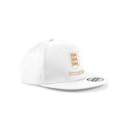 Valge rappercap nokamüts kuldse ESTONIA vapp-vimpliga