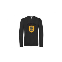 Must Suur Eesti vapp-vimpel pikkade varrukatega t-särk