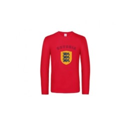 Punane Suur Eesti vapp-vimpel pikkade varrukatega t-särk