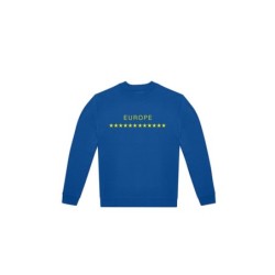 Sinine pusa ees kollasega EU tähetriip ja kiri EUROPE