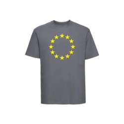 Hall t-särk lühikeste varrukatega ees suurelt kollasega EU tähering