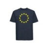 Tumehall t-särk lühikeste varrukatega ees suurelt kollasega EU tähering