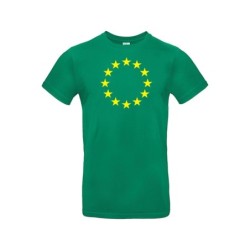Roheline t-särk lühikeste varrukatega ees suurelt kollasega EU tähering