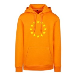 Oranz kapuutsiga pusa ees suurelt kollasega EU tähering