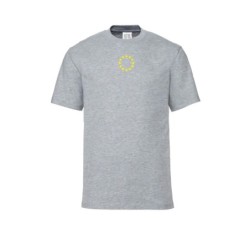 Helehall t-särk lühikeste varrukatega ees keskel väike kollasega EU tähering