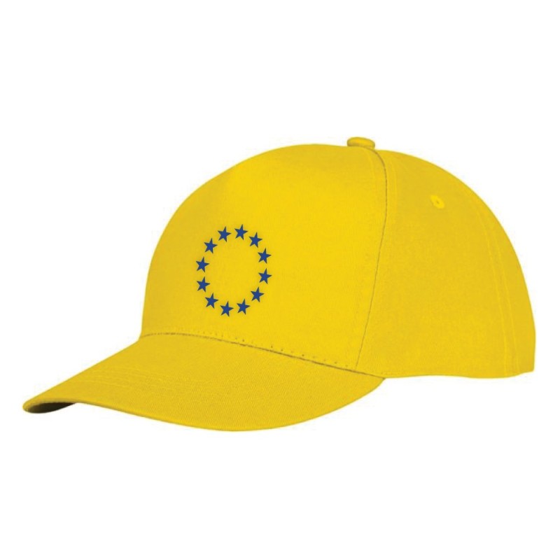 Kollane nokamüts esipaneelil sinine EU tähering