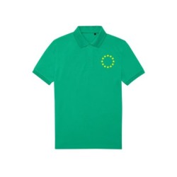 Roheline polosärk lühikeste varrukatega ees vasakul kollane EU tähering