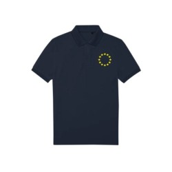 Tumesinine polosärk lühikeste varrukatega ees vasakul kollane EU tähering