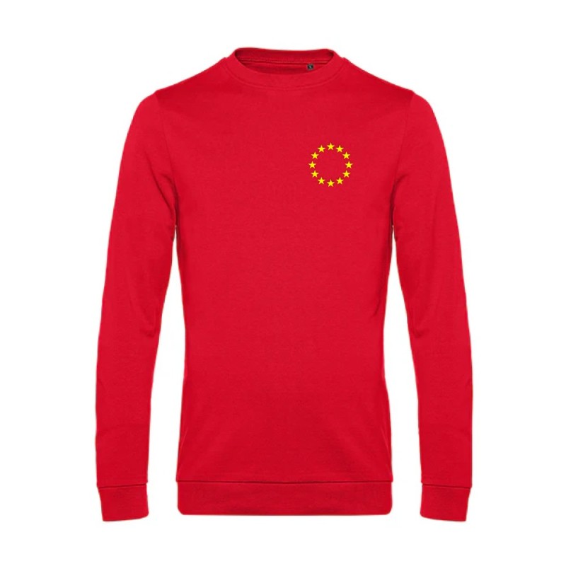 Punane pusa ees vasakul kollane EU tähering