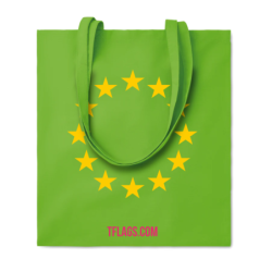 Heleroheline puuvillane ostukott ühel küljel suurelt EU tähering