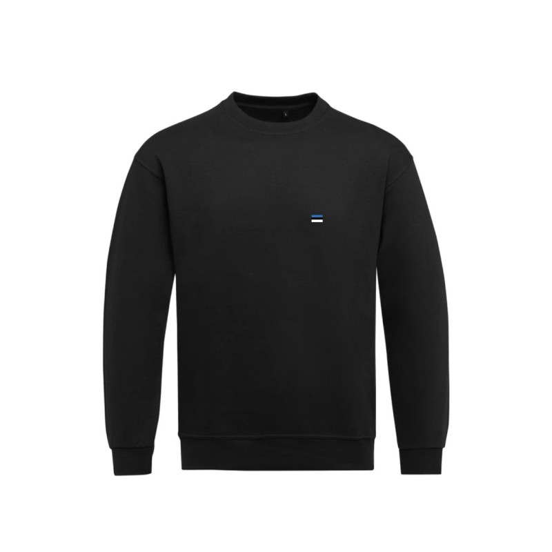 Must pusa vasakul rinnal minimalistlik Eesti lipp