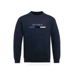 Sinine pusa ees Eesti lipp triibuna ja kiri ESTONIA