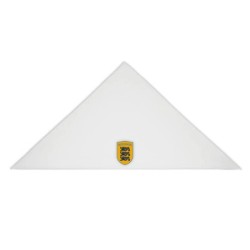 Valge pearätt ESTONIA kirjaga keskel vapp-vimpel kolme lõviga