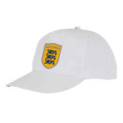 Valge nokamüts ESTONIA kirjaga keskel vapp-vimpel kolme lõviga