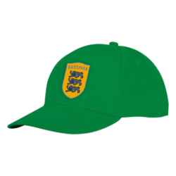 Roheline nokamüts ESTONIA kirjaga keskel vapp-vimpel kolme lõviga